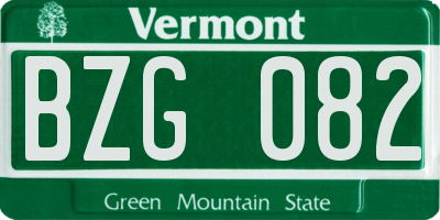 VT license plate BZG082