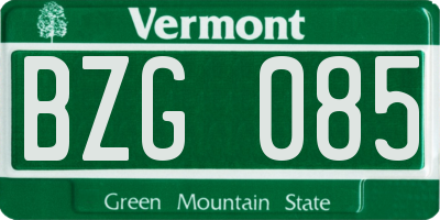 VT license plate BZG085
