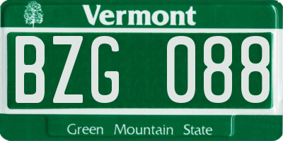 VT license plate BZG088