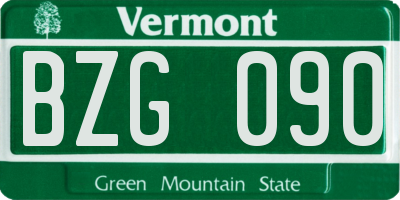 VT license plate BZG090