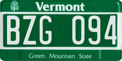 VT license plate BZG094