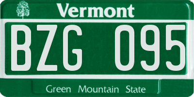 VT license plate BZG095
