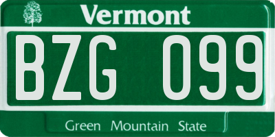 VT license plate BZG099