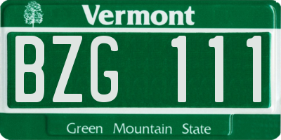 VT license plate BZG111