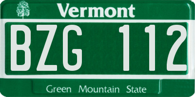 VT license plate BZG112