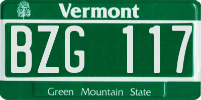 VT license plate BZG117