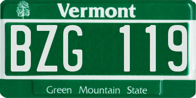 VT license plate BZG119