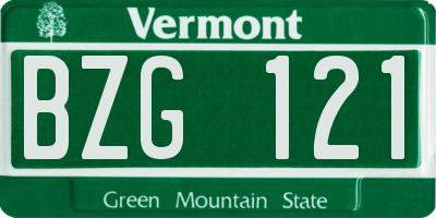 VT license plate BZG121