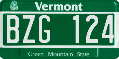 VT license plate BZG124