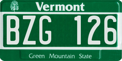 VT license plate BZG126