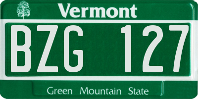 VT license plate BZG127