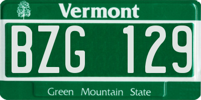 VT license plate BZG129