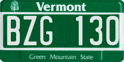 VT license plate BZG130