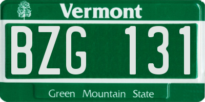 VT license plate BZG131