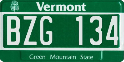 VT license plate BZG134