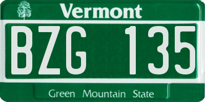 VT license plate BZG135