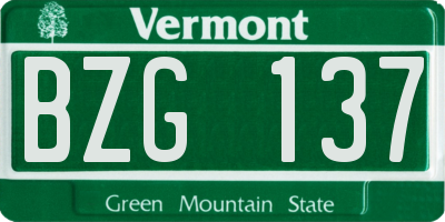 VT license plate BZG137