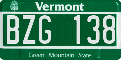 VT license plate BZG138