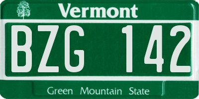VT license plate BZG142