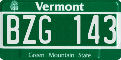 VT license plate BZG143