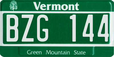 VT license plate BZG144