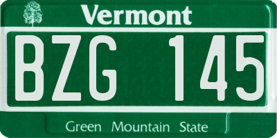 VT license plate BZG145