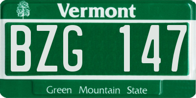 VT license plate BZG147