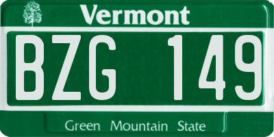 VT license plate BZG149