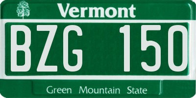 VT license plate BZG150