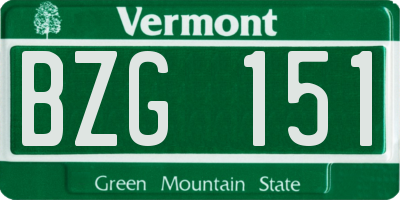 VT license plate BZG151