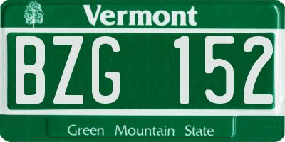 VT license plate BZG152