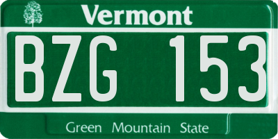 VT license plate BZG153