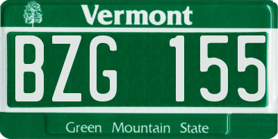 VT license plate BZG155