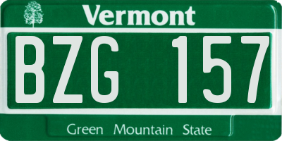 VT license plate BZG157