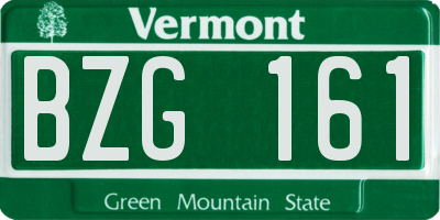 VT license plate BZG161