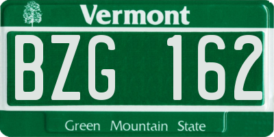 VT license plate BZG162