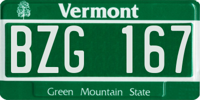 VT license plate BZG167