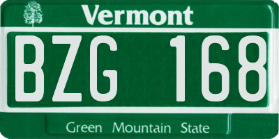 VT license plate BZG168