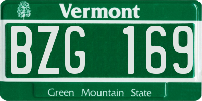 VT license plate BZG169