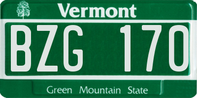 VT license plate BZG170