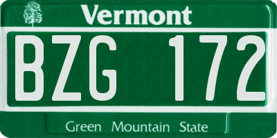 VT license plate BZG172