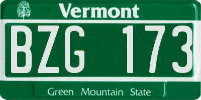 VT license plate BZG173