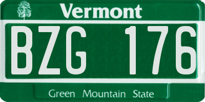 VT license plate BZG176