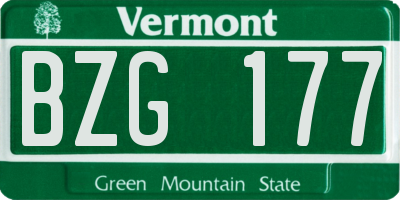VT license plate BZG177