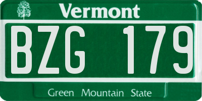 VT license plate BZG179
