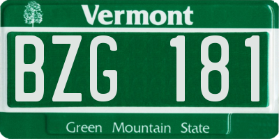 VT license plate BZG181