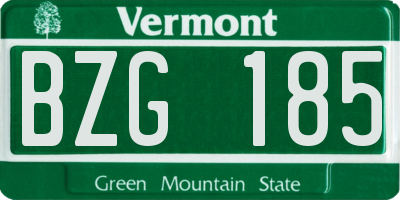 VT license plate BZG185