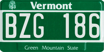 VT license plate BZG186