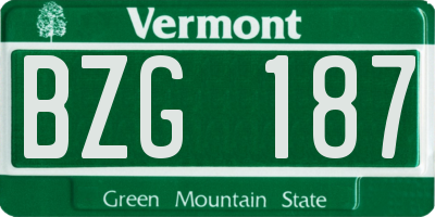 VT license plate BZG187