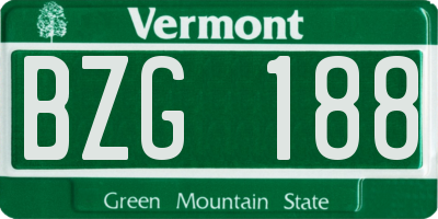 VT license plate BZG188